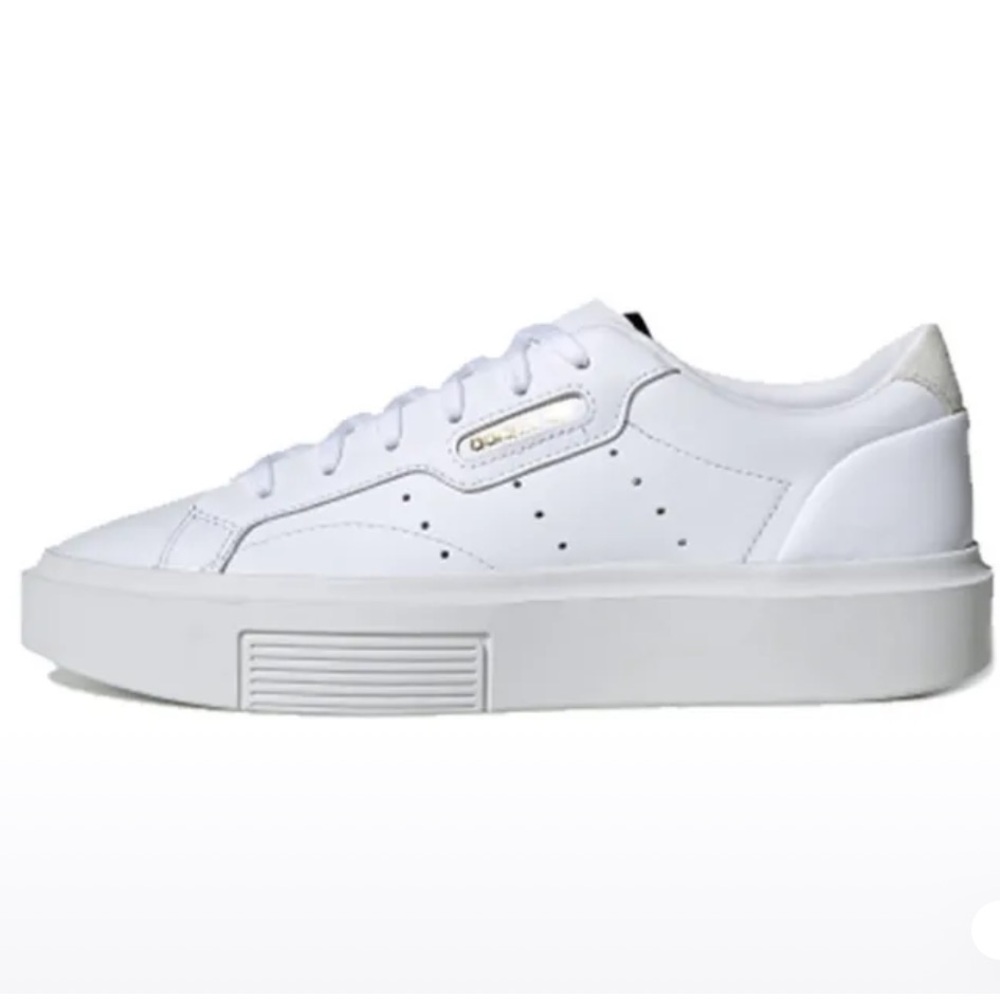 Adidas Sleek Super White Leather Platform